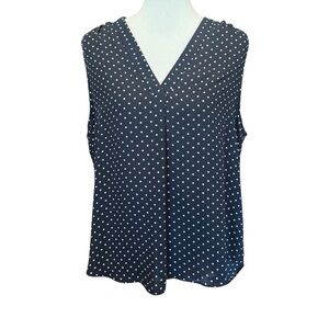 Polka Dot Sleeveless Top - Black and White